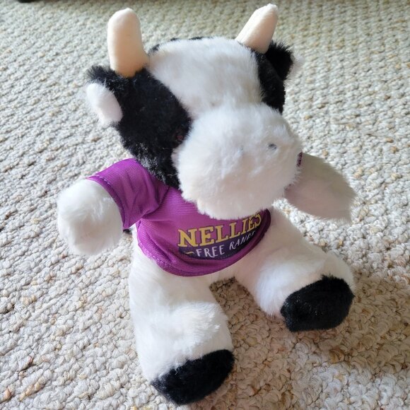 NEW Nellie's Soft Fuzzy Black And White Cow Stuffed Animal Plushie Toy - Picture 10 of 10